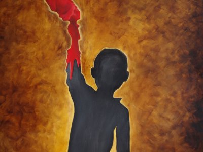 Damián , akryl na plátně 170 cm x 130 cm